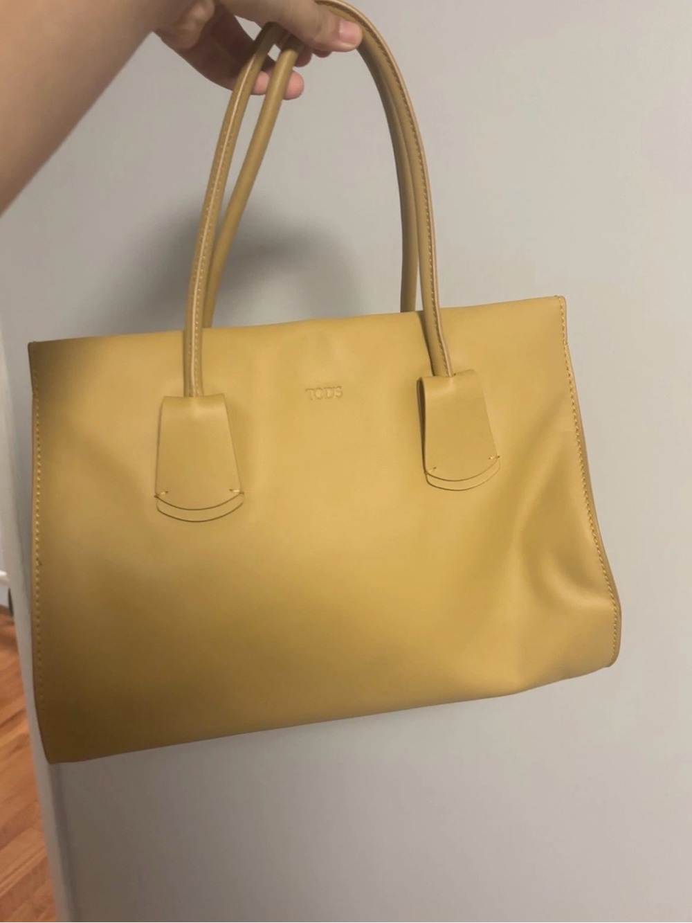 Tod's Yellow Leather Tote with Top Handles